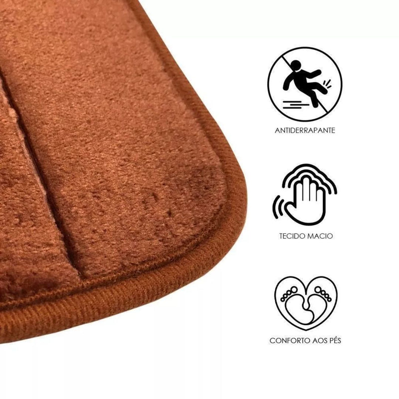 Tapete Macio Comfort antiderrapante e absorvente para Banheiro